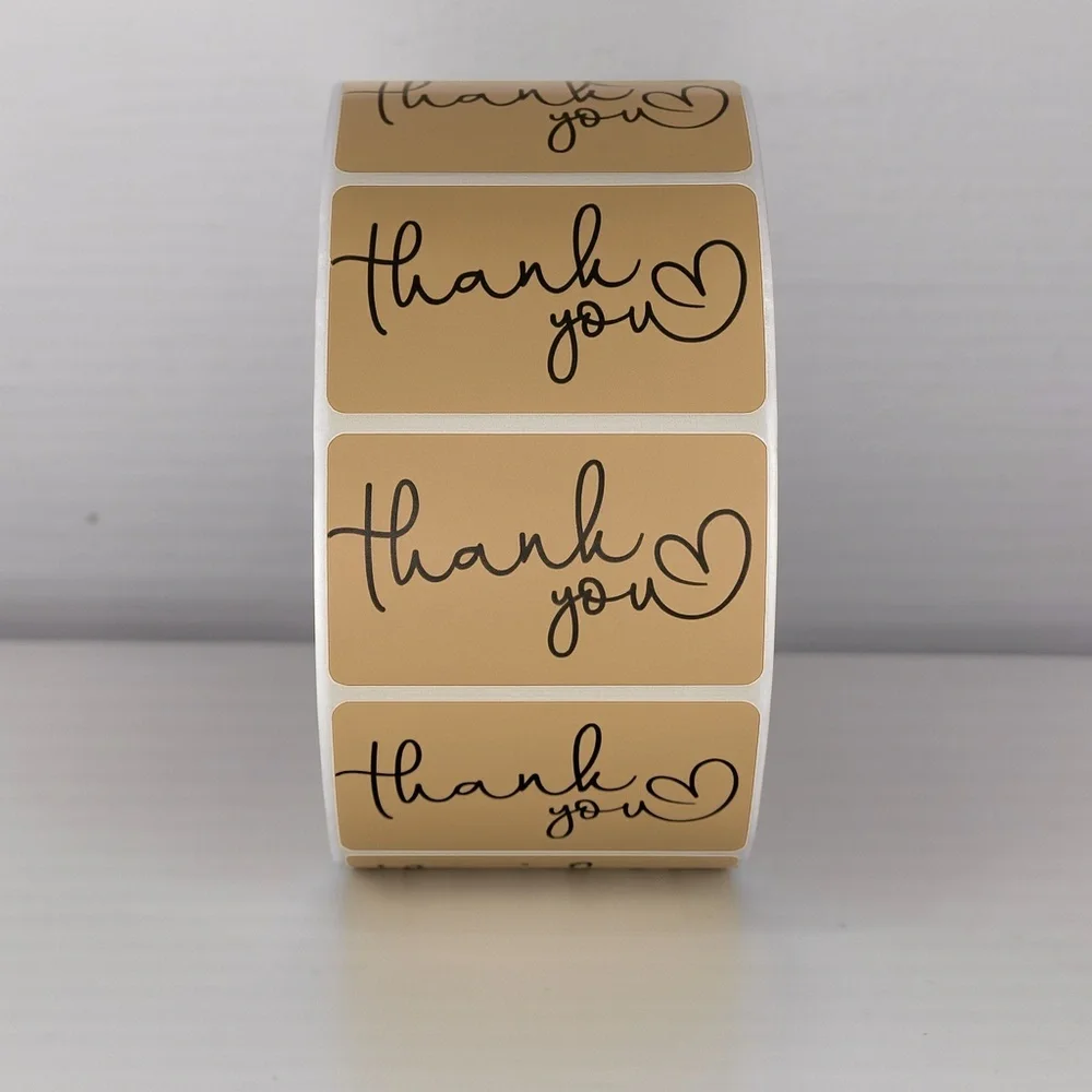 Thank You Stickers Mint Green Heart | Cute Small Business Packaging Labels